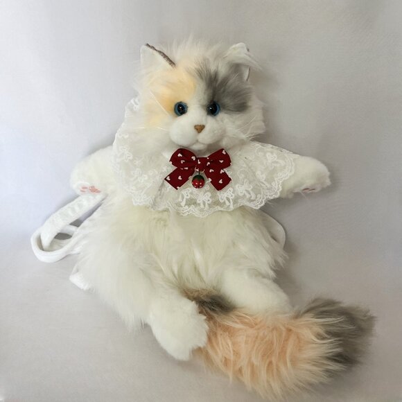 Plush Cat Backpack Fashion Cute Doll Cat Bag Girl's Shopping Bag - Picture 3 of 7